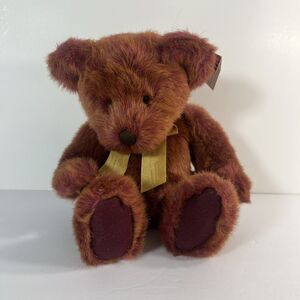Russ Berrie Teddy Bear “Tinker” Collectable Rare Yellow Ribbon Sitting Soft NEW